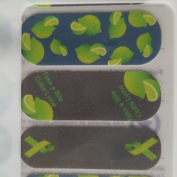 2 Sheets Jamberry Take a Bite Outta Lyme Disease Awareness Vinyl Nail Wraps - Picture 5 of 8